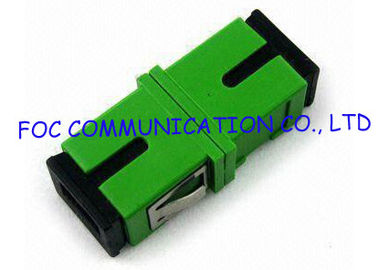 SC / APC Simplex Short Flange Fiber Optic Adapter Green Plastic Housing
